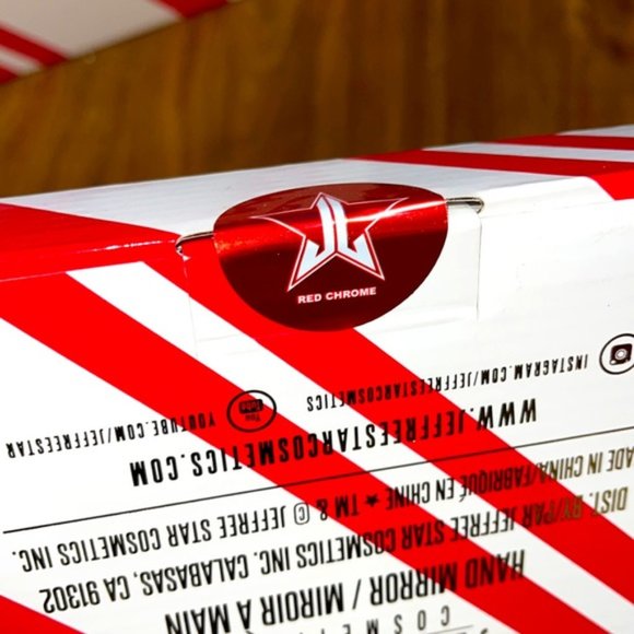 JEFFREE STAR COSMETICS RED CHROME HAND MIRROR VANITY MAKEUP HOLIDAY CHRISTMAS!! - Picture 2 of 4